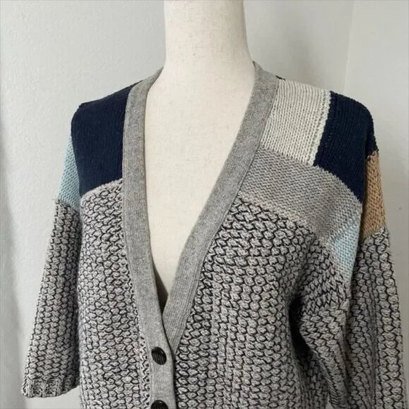 Anthropologie Sweaters - ANTHRO - SPARROW | Cropped Colorblock Patchwork Knit Cardigan | Medium